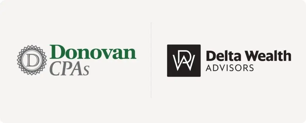 Donovan CPAs and Delta Wealth Advisors logos
