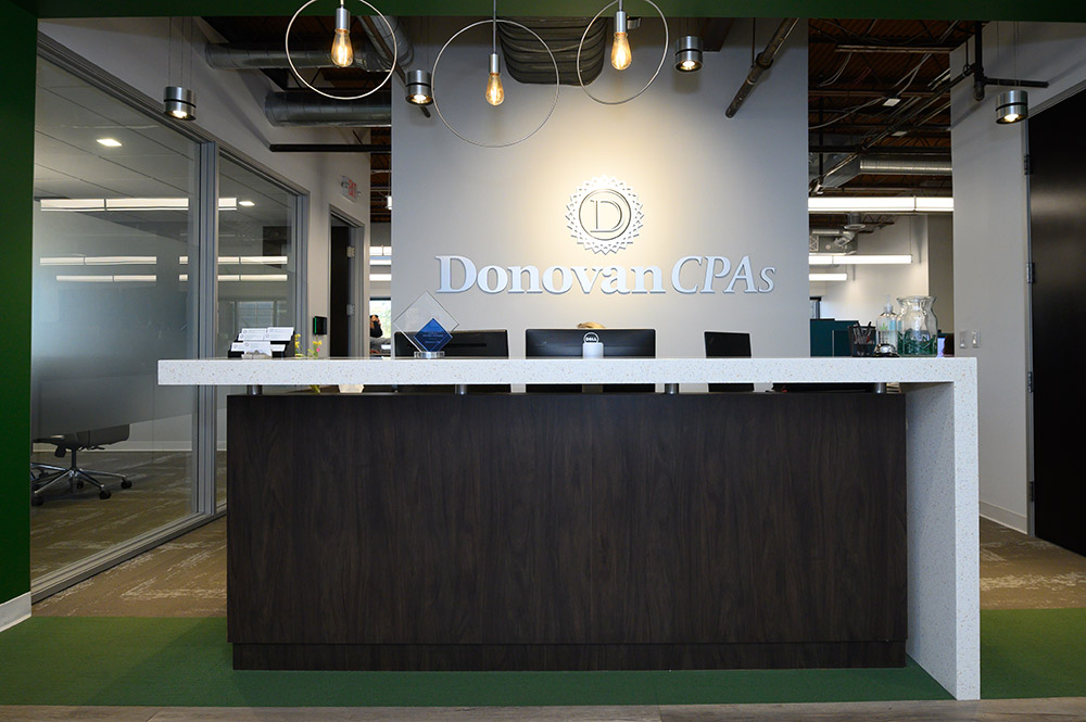 Reception area signage