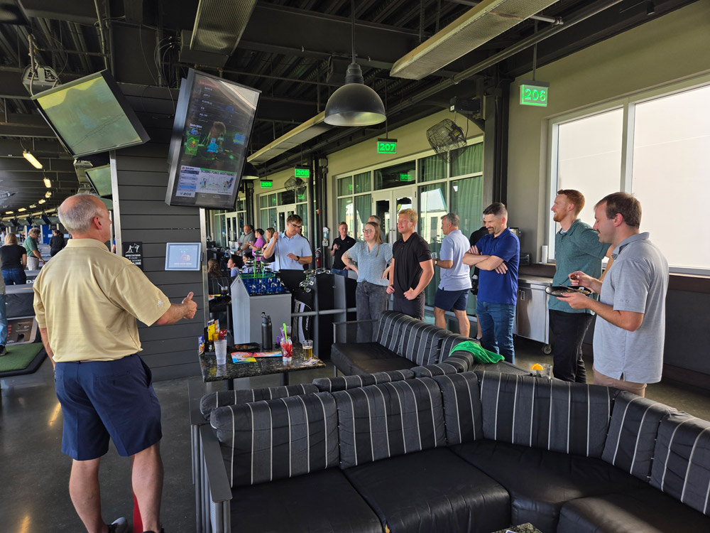 having fun at golf outing