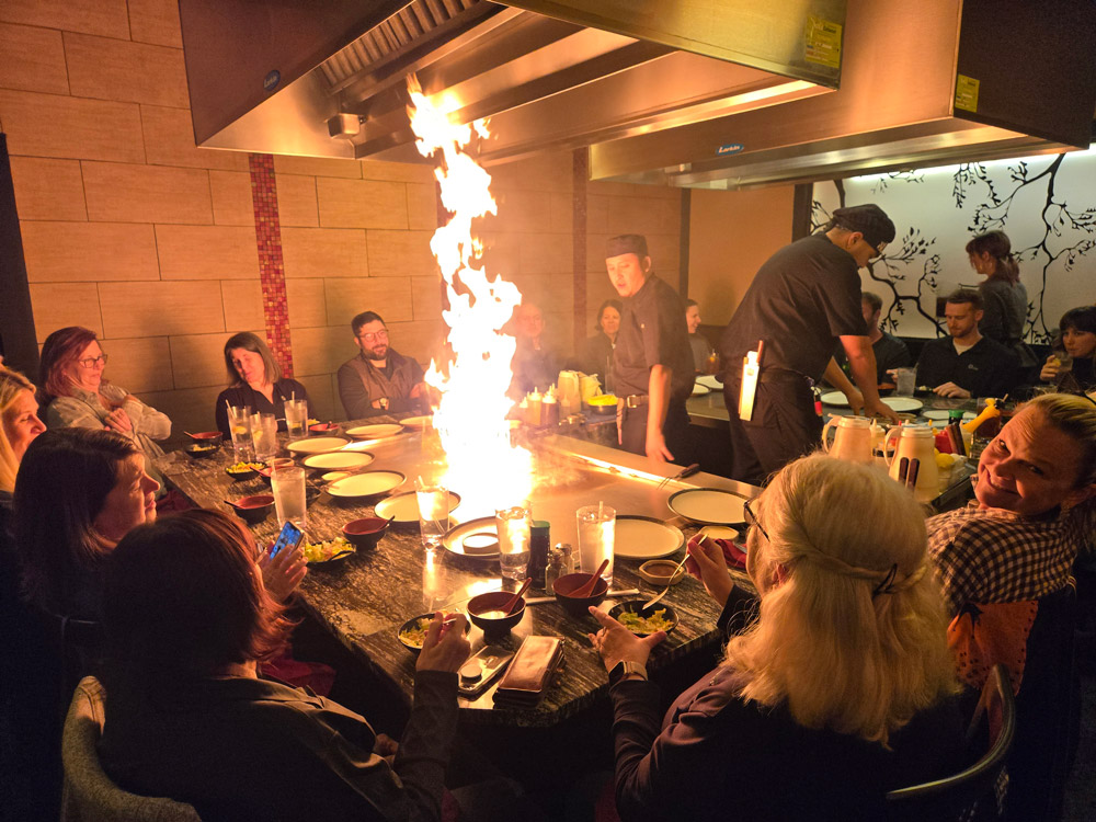 hibachi outing dramatic flame